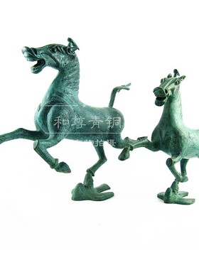 包邮青铜器马踏i飞燕纯铜马客厅家居摆件铜奔马工艺品马到成功礼