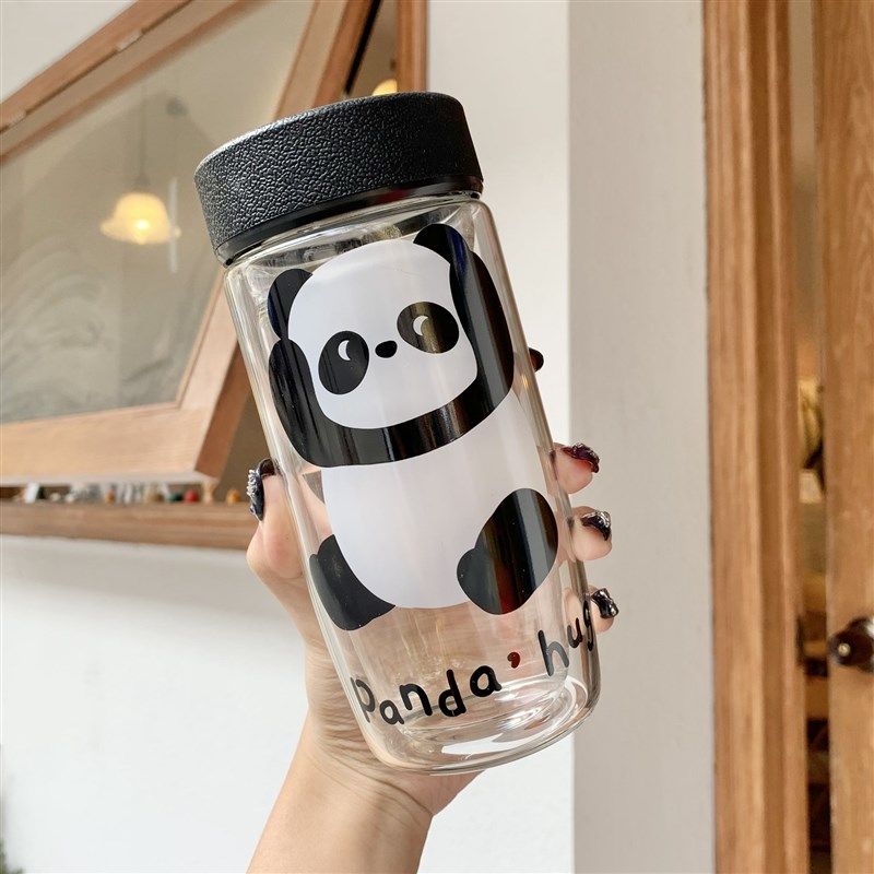 杯子女高颜值双层玻璃杯iuns风小红书便携女泡茶杯可爱水杯家用杯,餐饮具,玻璃杯,淘宝优惠券,粉丝福利购,淘宝优惠卷