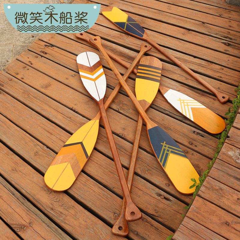 创意复古装饰摆件餐厅酒吧室内装饰1.2米实N木制墙壁挂件装饰船桨