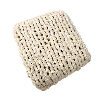 雪尼尔粗线毯子手工编织毯空调毯小毛毯针织毯沙发毯盖毯blanket