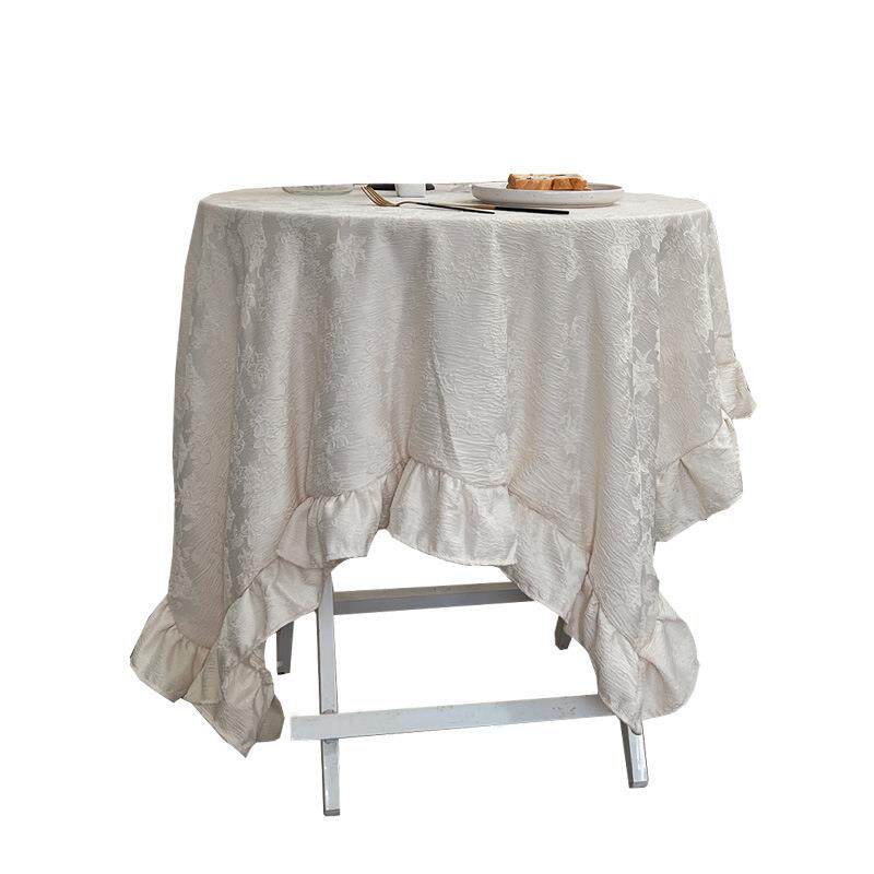 桌垫法式餐桌轻奢桌布宫廷提花荷叶边台布盖布ins风