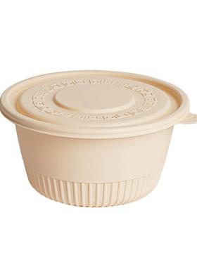 玉米淀粉餐盒一次性1250m可降解圆碗可汤面分离盒打包盒食品级