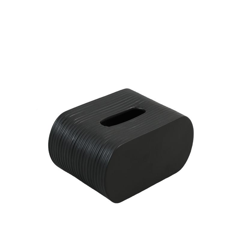 ins桌黑白色瓷纸巾盒约现代高级陶摆件家简用茶YGQ几抽纸盒餐装饰