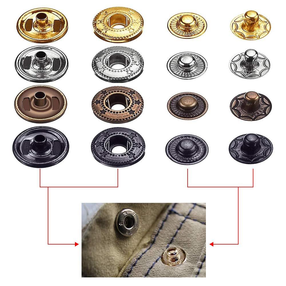 6m3312m金属四合扣厂家直销4色纽暗安装工HOF扣具套餐装