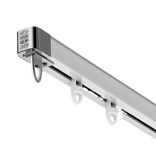 滑轨双轨静音滑道铝窗帘盒窗帘杆 伸缩挂钩式 窗帘轨道滑轮顶装 侧装