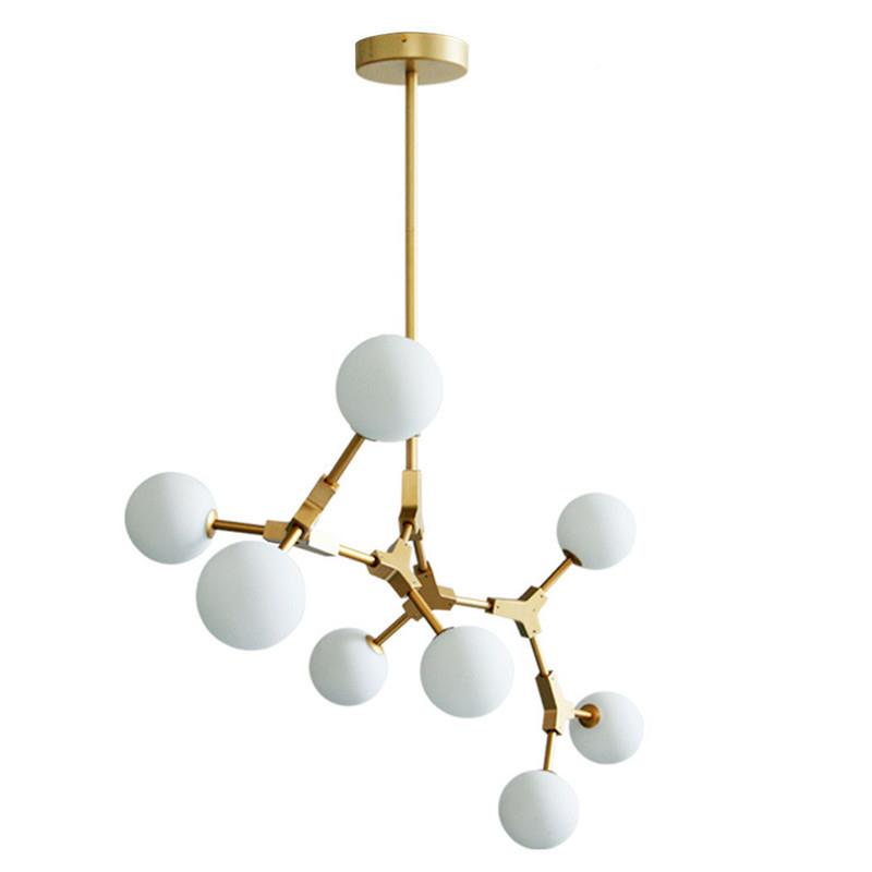 北子小魔欧豆分吊灯客厅卧室房餐厅奶白球LED玻璃书1922复古美式