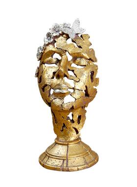 废墟风镂空人脸雕塑摆件欧式家居客厅酒柜桌面装饰品艺术树脂摆设