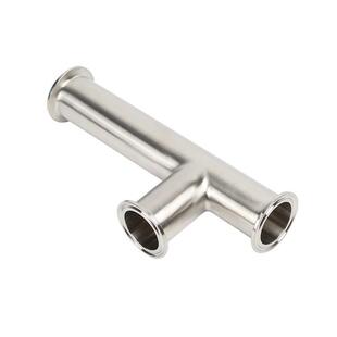 304不锈钢单边加长快装三通卡箍卡盘式管接头内镜外亚φ38φ51