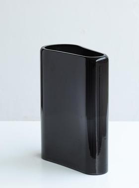 碧轩北欧简约大气不规则大扁桶养花玻璃花瓶设计新品软装桌面摆件