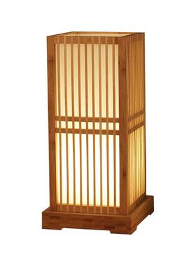 日式竹艺床木艺灯简室约卧室台头灯温馨和风茶装78746饰榻榻米落