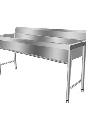 商用30KKQ4洗长条不锈钢水槽单槽体学洗手池厨房校食堂碗洗菜一消