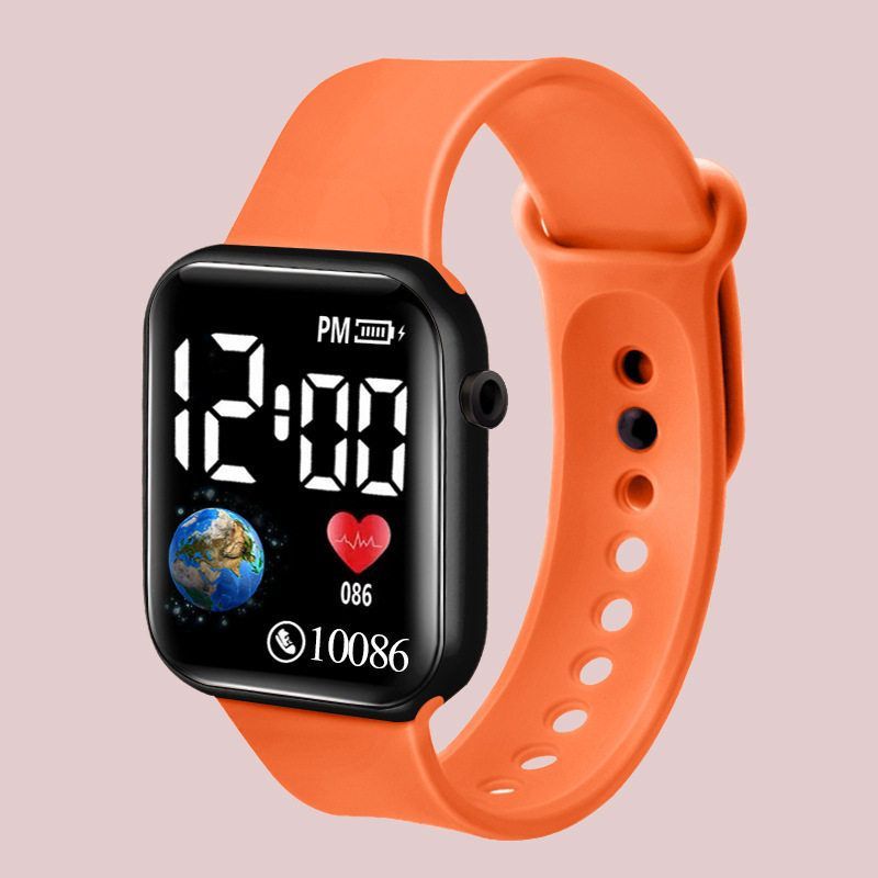 跨境爆款方块地球形LED电子表简