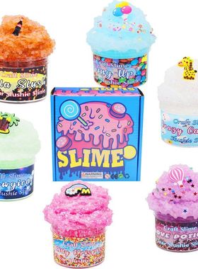 起泡胶 6pcs棉花泥套装slime kit 60ml史莱姆彩泥水晶泥厂家直销