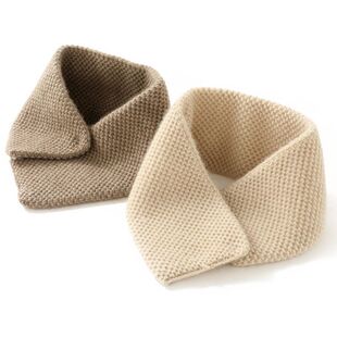 法国订单~100纯山羊绒围巾女蜂窝针加厚小围脖秋冬季保暖护颈脖套