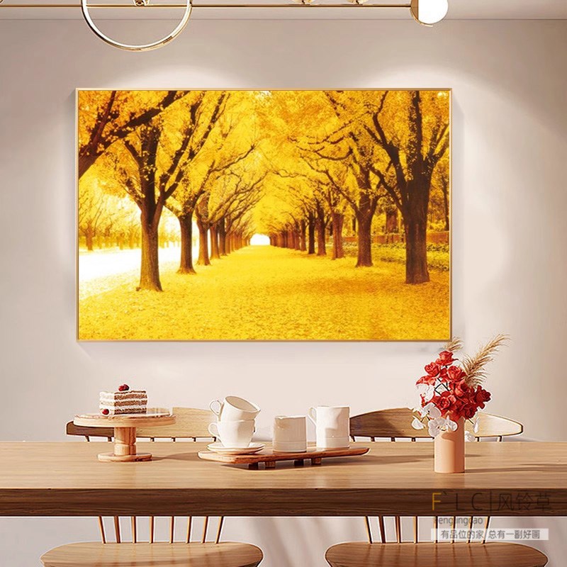 餐厅带框5d钻石画黄n金满地满钻2025新款客厅粘钻石贴十字绣发财