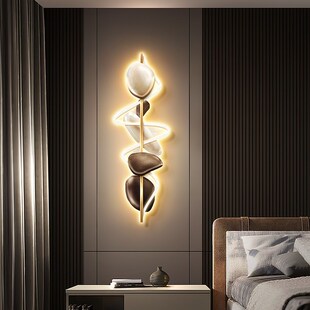 轻奢时来运转客厅电视背景墙格栅装饰画挂件带灯发光玄关挂画壁画