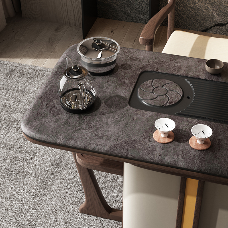 阳台茶桌椅组合轻奢极简功夫泡茶桌E实木书房办公室茶室家用小茶