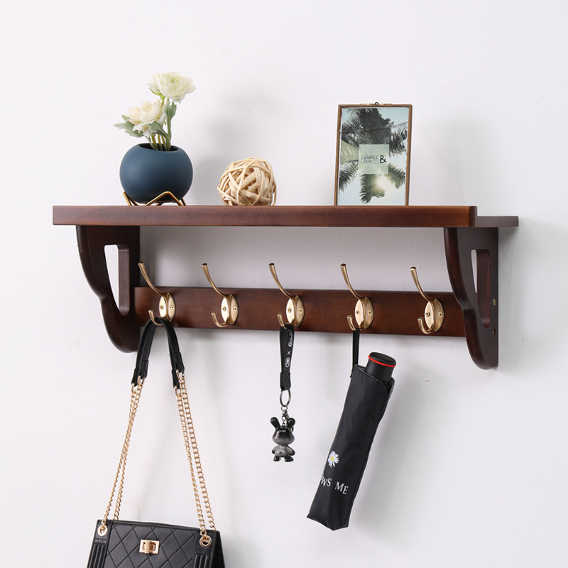 挂衣架壁挂墙上实木置物架挂勾进门玄关衣帽架卧室挂衣钩墙壁轻奢
