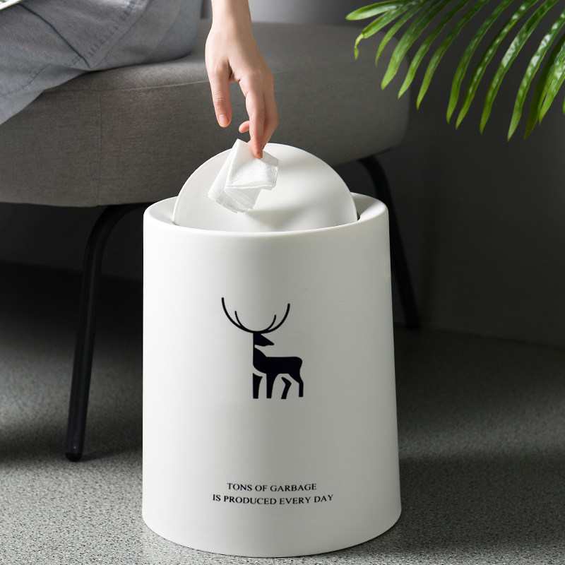 垃圾桶用厕所卫生间带盖家客厅轻奢创意时尚可爱卧室宿舍房间小筒