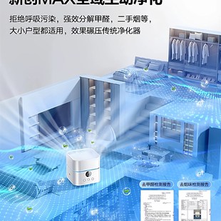 空气净化器加湿一体机桌面小型除甲醛办公室家用吸毛除烟味净化机