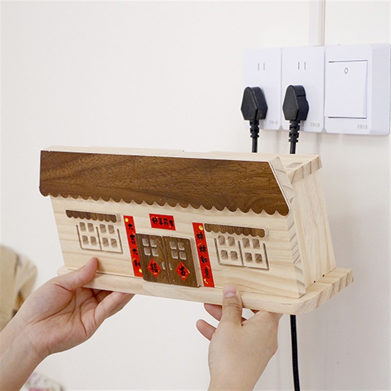 墙壁实木三联插座面板开关遮挡装B饰框美化墙面洞凸起大面积遮丑