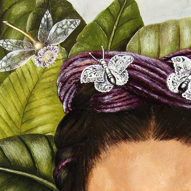 二狗姑娘 弗里达天鹅绒的自画像 欧式餐桌客厅餐厅挂画装饰画墙面