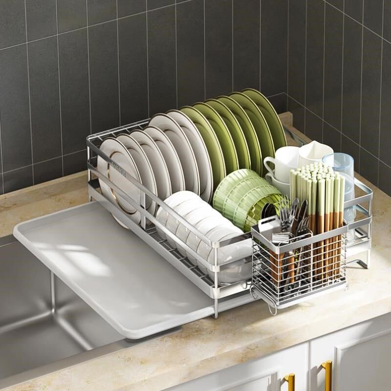 置物架沥水单层架碗碟碗筷收纳晾放架厨房台面不锈钢架304碗盘碗