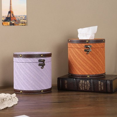 高档轻奢皮革纸巾l盒卧室客厅高级感餐桌抽纸盒家用创意厕所卷纸