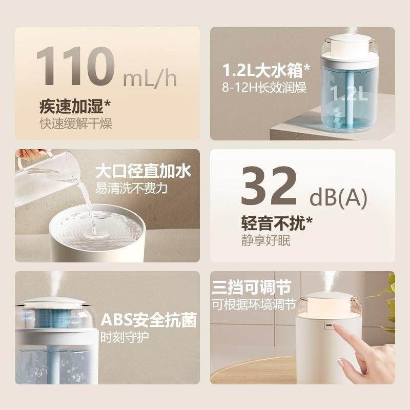 小狗加湿器气氛灯无线 线家用大容量喷雾静音办公室空调卧室空气,生活电器,加湿器,淘宝优惠券,粉丝福利购,淘宝优惠卷