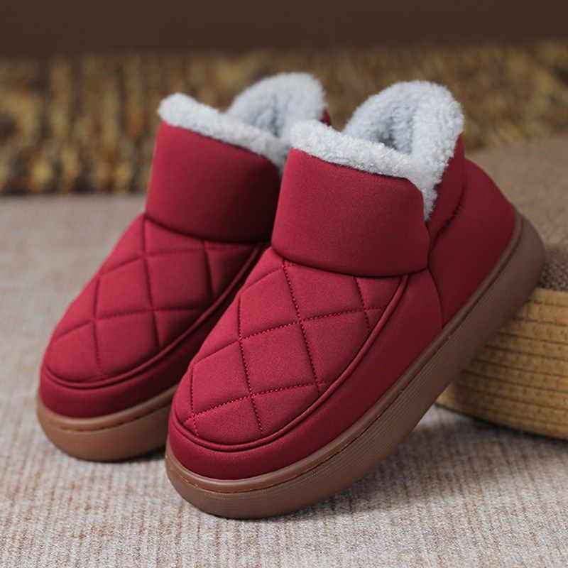 冬季中老年加绒加厚棉拖鞋男款爸爸防滑软底居家包跟老人高帮棉鞋