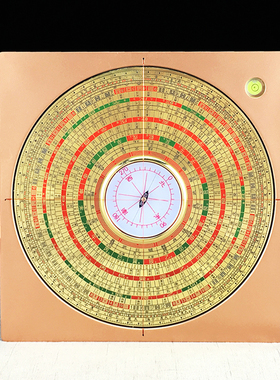 罗盘63大天池三合盘高精度专业黄铜8寸随身携带指南针罗经仪摆件