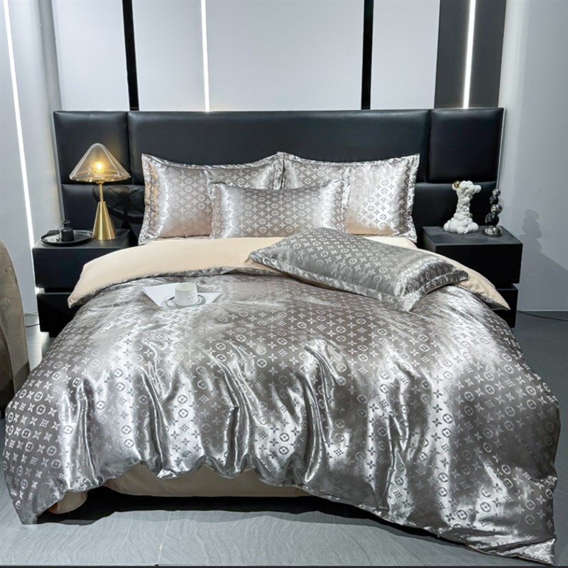 轻奢礼盒高级60S色织提花贡缎四件套法式天丝AB被套床上用品11