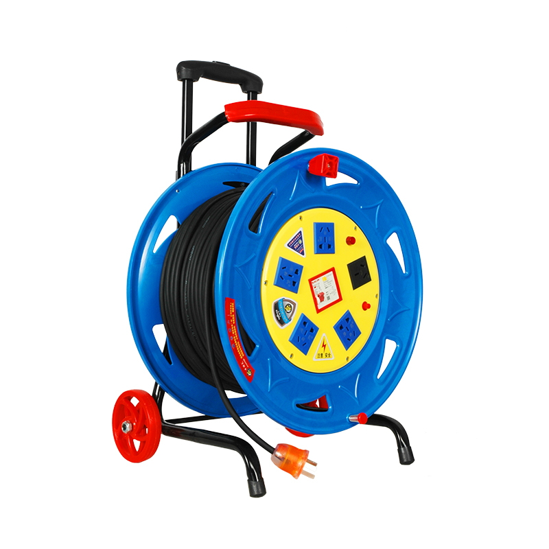 220v大功率移动电缆盘绕线卷线拖线盘伸缩拉杆收卷线盘轮50m100米