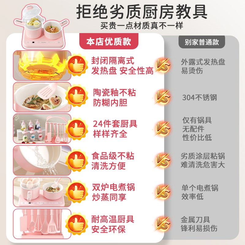 迷你小厨房真煮全套真实版可做饭儿童厨具玩具厨房男女Y孩生日礼