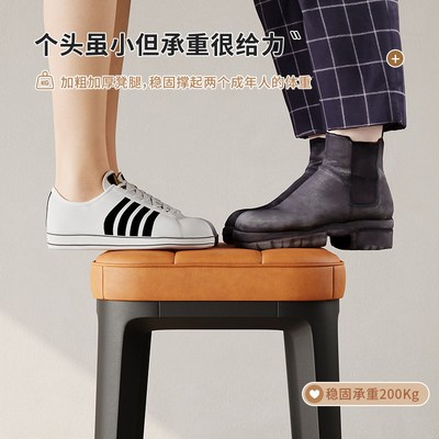 餐椅家用可叠放凳子加厚塑料椅子出租房轻M奢高级感餐桌椅软包板