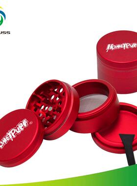 新款铝合金磨烟器直径63mm四层创意研磨器grider