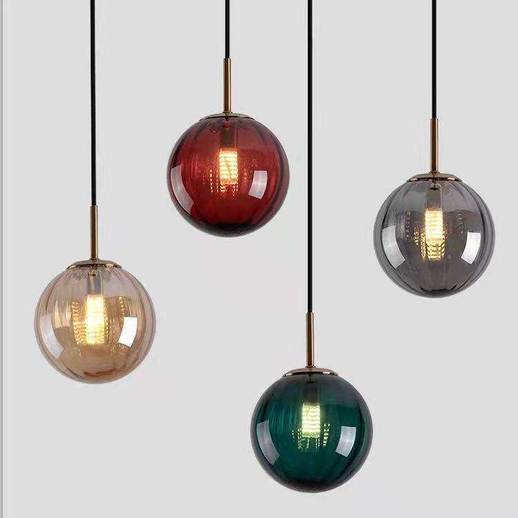 北欧卧室床头蓝色玻璃吊灯创意餐厅艺术吧台餐饮设计师吊线灯单头,3C数码配件,USB灯,淘宝优惠券,粉丝福利购,淘宝优惠卷