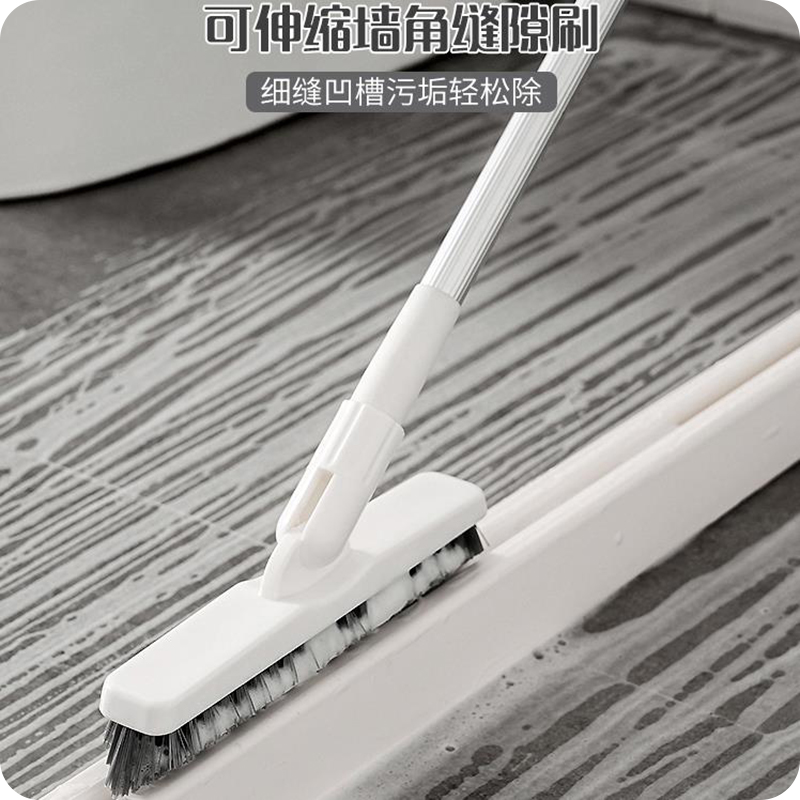 伸缩浴室清洁刷瓷砖缝隙地板硬毛长柄洗卫生间厕所去死角地砖刷子