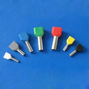 TE6014双线管型预绝缘端子 两根线并头接线铜鼻子 冷压接线端头
