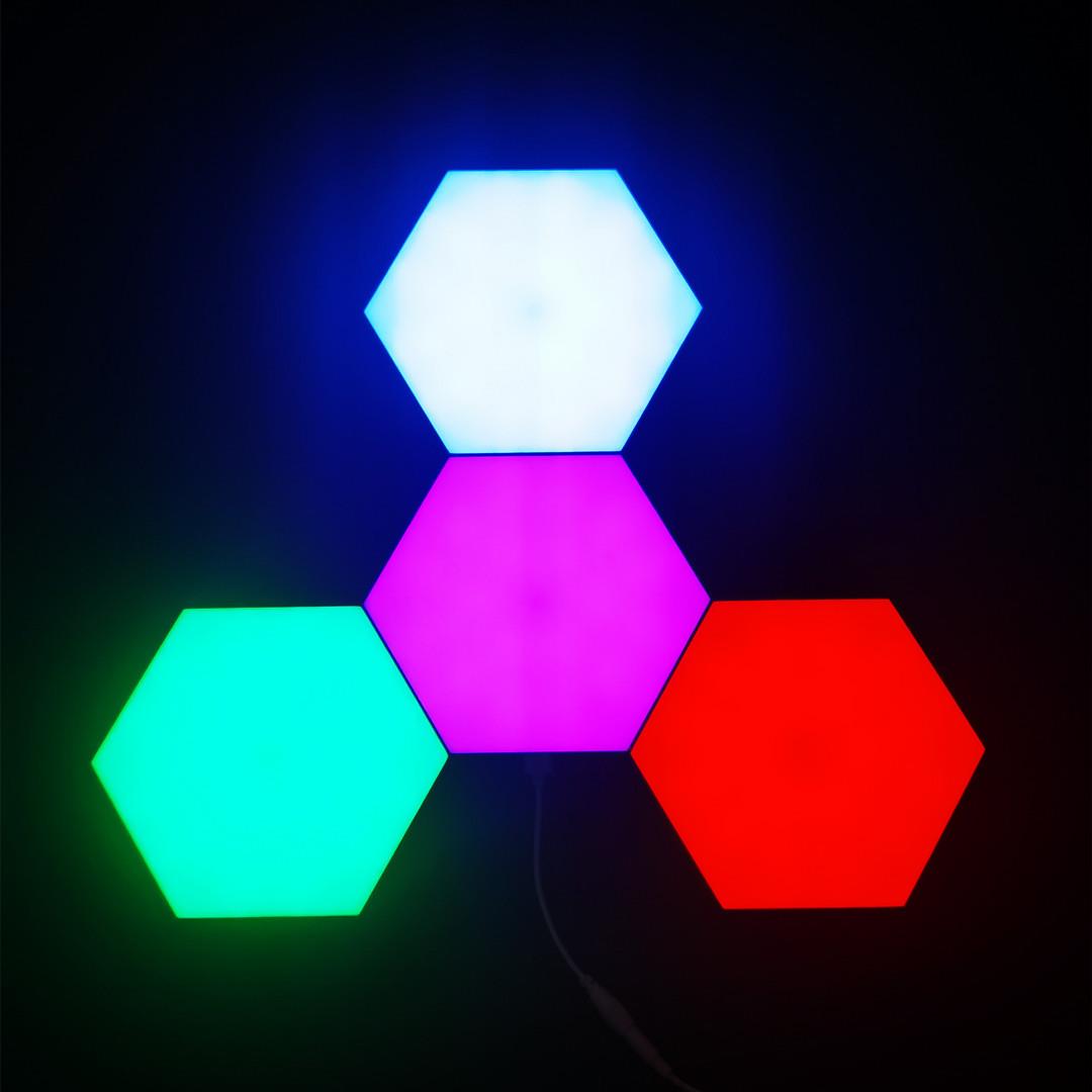 BL-11双控大六边形壁灯升级版触摸变色加红外遥控变色氛围蜂巢灯