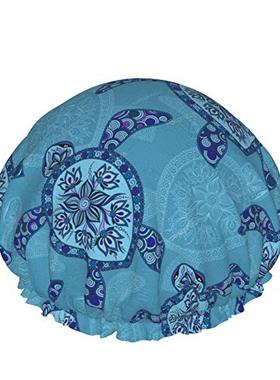 Watercolor Sea Turtle Animal Shower Cap Bath Hat Women Water