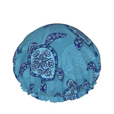 Watercolor Sea Turtle Animal Shower Cap Bath Hat Women Water