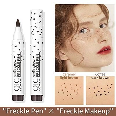 MEICOLY 2Pcs Freckle Pen  Liquid Eyeliner Pencil Natural Mag