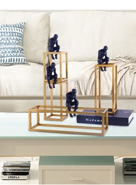 思考者摆件欧式梯子家居饰品客厅玄关酒柜装饰品创意书房桌面摆设