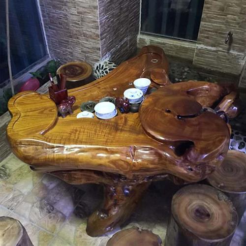 根雕茶台树根茶几K台客厅家用号茶桌迷你整体实木功夫茶海 L阳C32