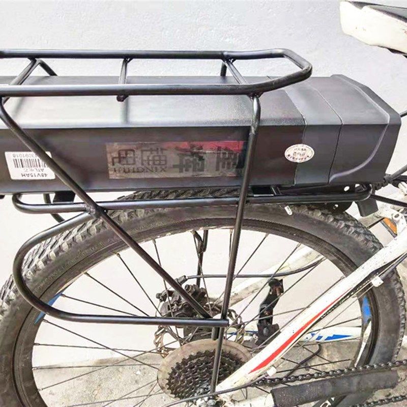 山地车自行车锂电动车碟刹V刹双层后衣架后货架黑色钢架
