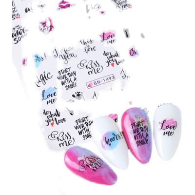 12pcs Valentines Manicure Love Letter Flower Sliders for Nai