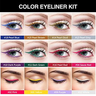GEK Color Gel Eyeliner Kit 13PCS Colorful Eyeliner Matte & P