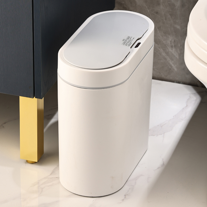 智能自动感应式夹缝垃圾桶电动家用厨房卫生间厕所带盖窄缝轻奢风