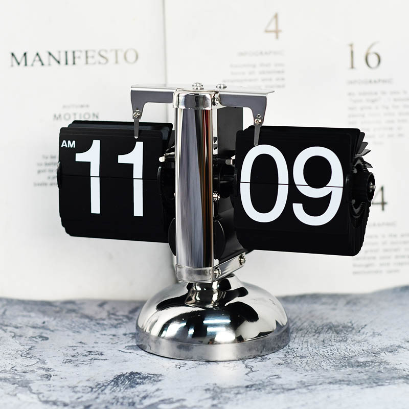 Crystal Nord桌面翻页钟客厅D时钟翻牌钟数字座钟书房办公室台钟